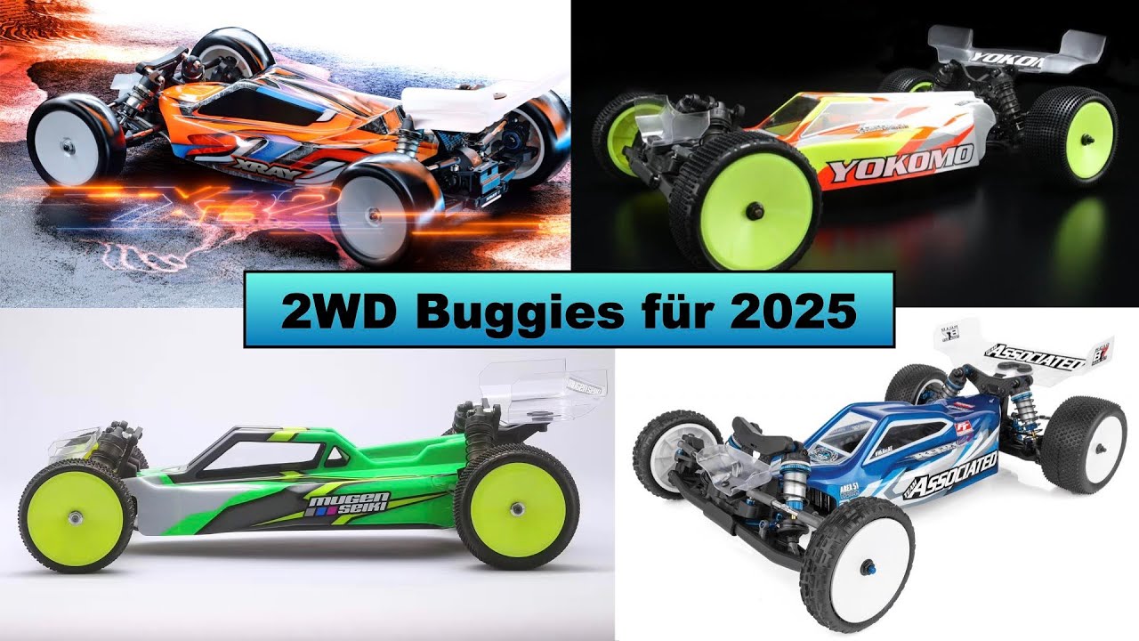 Die neuen Buggies Xray XB2 '25 und Yokomo SO 3.0  gegen Team Associated B7 und Mugen MSB1