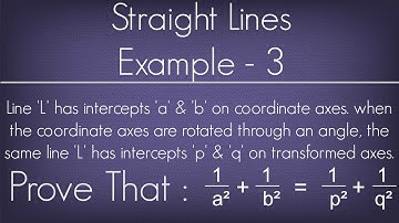 Straight Lines Example - 3 l Maths Geometry