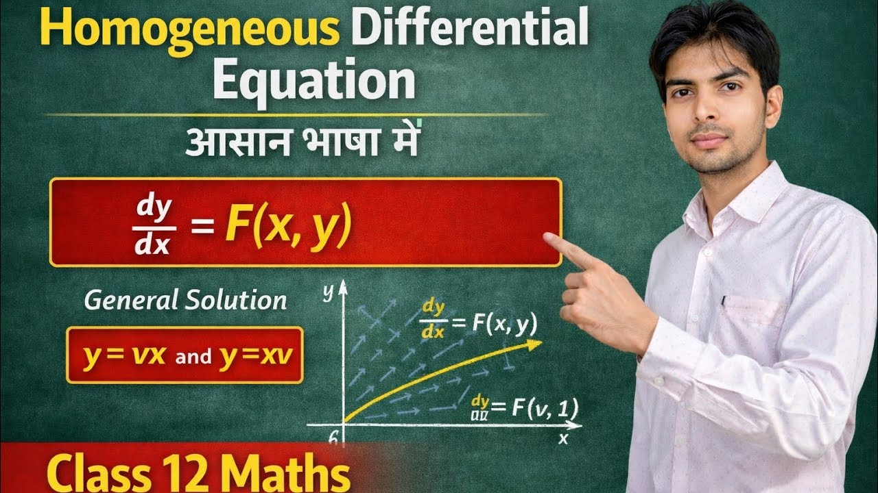 Homogeneous Differential Equation | NCERT | Class 12 Maths | Hindi