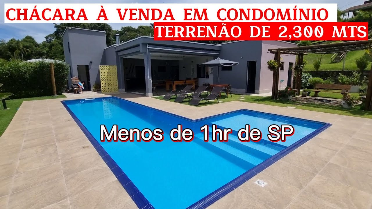#23 CHÁCARA À VENDA, CONDOMÍNIO,  PORTEIRA FECHADA, TERRENÃO PLANO DE 2,300 MTS, MENOS DE 1 HR DE SP