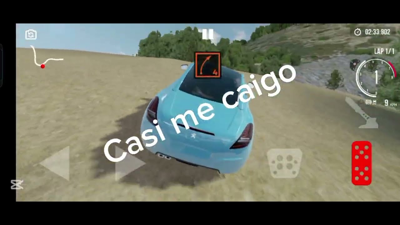 Carro deportivo corre en pista de la naturaleza. 