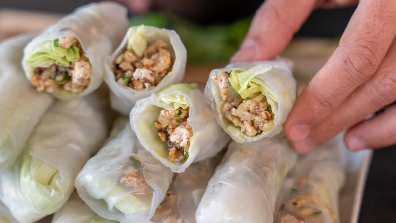 Recette des rouleaux de printemps asiatiques au poulet frais et parfumés