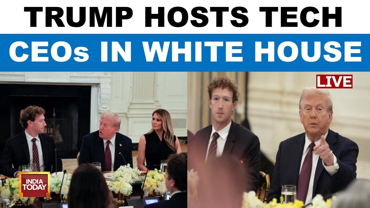 LIVE: Donald Trump Hosts Tech CEOs For White House Dinner, Elon Musk ...