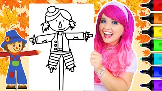 Coloring a Scarecrow Girl π Coloring Page | Ohuhu Paint Markers