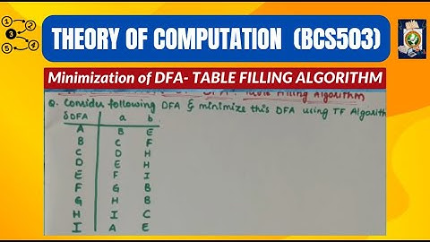 Automata Theory |TABLE FILLING ALGORITHM- Minimization of DFA| Problem 2 | ATCD-21CS51