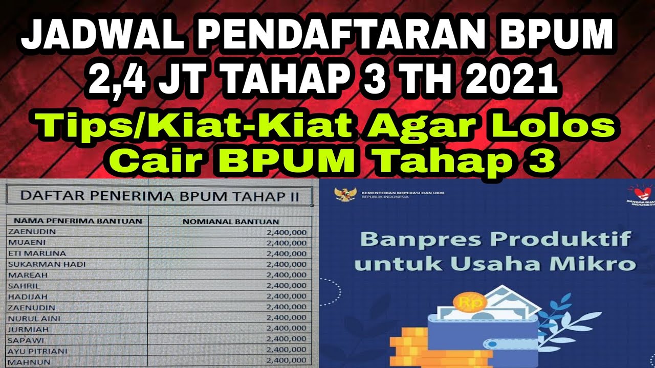 Jadwal Pendaftaran Bpum Tahap 3 Tahun 2021 Tips Agar Lolos Bpum Tahap 3 Youtube