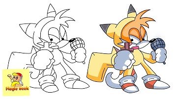 How To Draw FNF MOD Character - Tails Halloween Easy