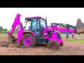 Jcb 3dx tractor excavator in the mud dump truck bulldozer  must watch new funny 2021