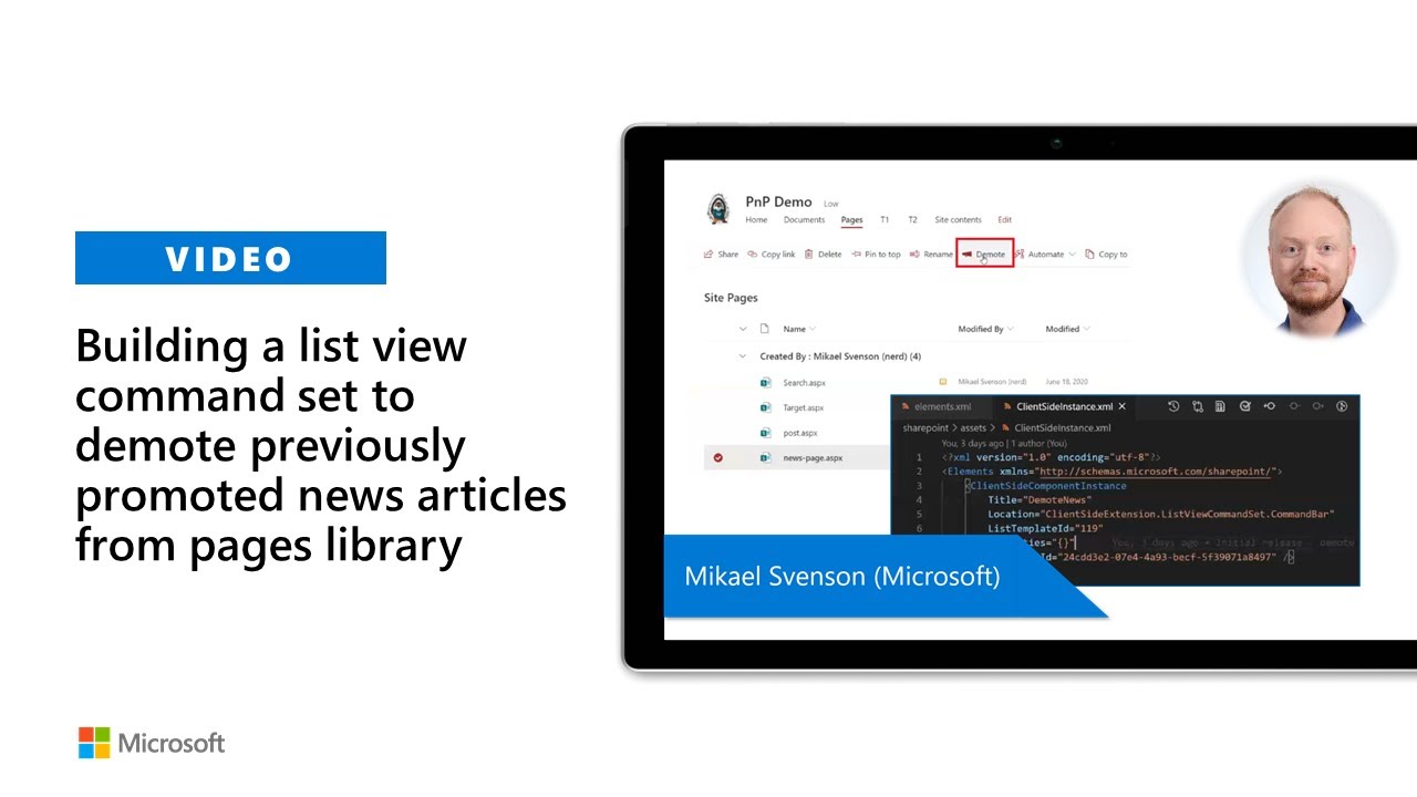 Building a list view command set to demote previously promoted news ...