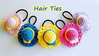 Crochet Little hat Hair Ties