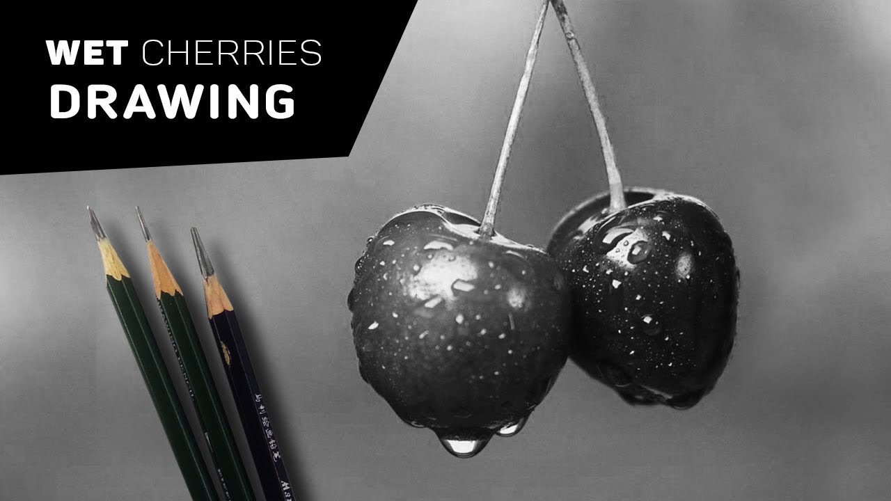 Realistic Cherries Drawing Complete Time Lapse Video Youtube