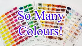 Swatching and Trying out Daniel Smith Watercolor Dot Cards; all four pages, 238 colours!