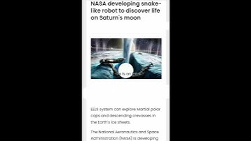 NASA developing snake- like robot to discover life on Saturn