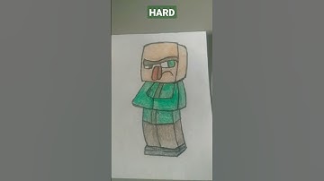 Drawing Minecraft Villager Easy Normal Hard #387 #Shorts