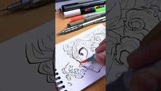 Drawing TANJIROU 🔥 || Demon Slayer / Kimetsu no Yaiba #shorts #demonslayer