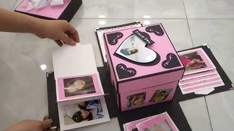 Scrapbook Exploding Box Card-Secret Handmade Gift Love in Box-Photo Album DIY Easy-For Birthday