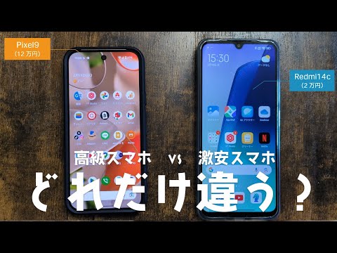 高級スマホPixel9と2万円以下の激安スマホRedmi14cを操作性・指紋認証・カメラ性能などを徹底的に比較してみた