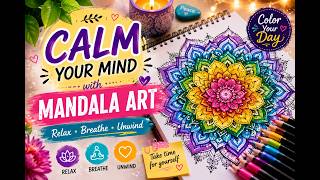 Mandala art Coloring for Stress Relief and better sleep Calm Relaxing Art