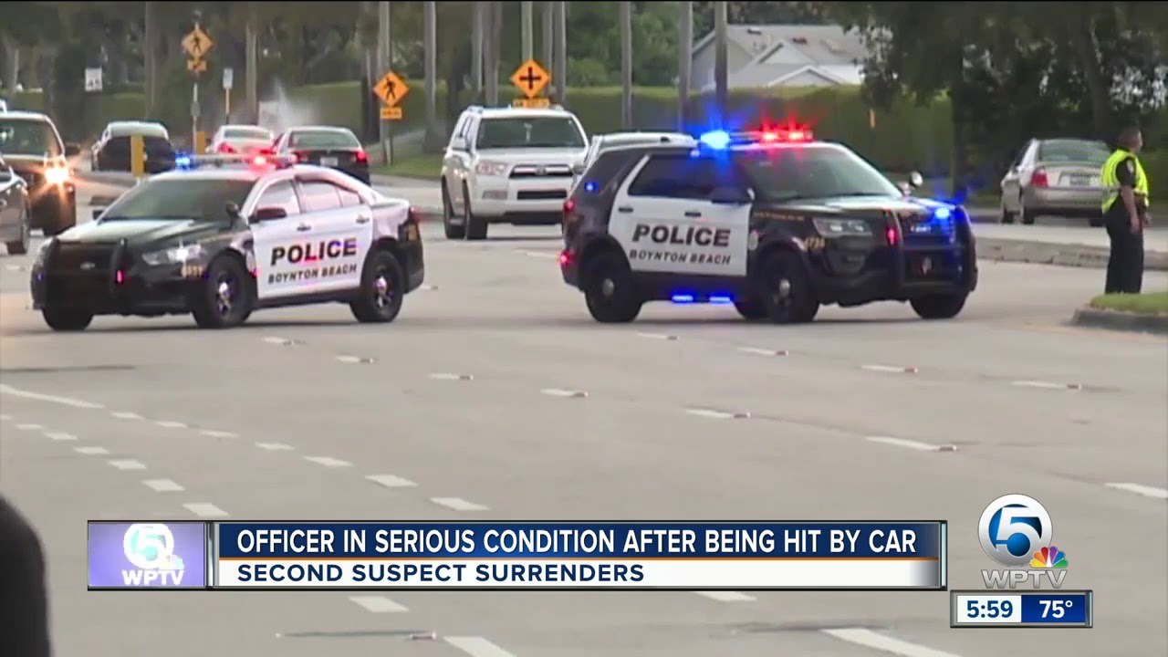Boynton Beach officer struck by car while chasing suspect in serious ...