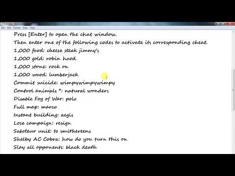 age of empires 2 cheat codes age of empires 2 cheat codes
