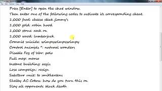 All Cheats Of 'Age of Empires 2:Age of Kings