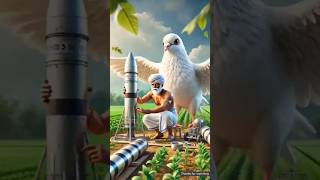 Farmer &amp; Giant Pigeon Build a Rocket 🚀 | moon reached #cartoon #viral #viralvideo