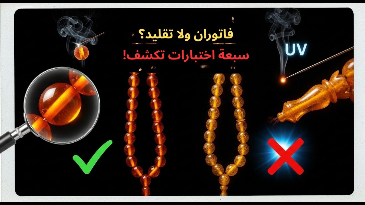 كيف تميز الفاتوران الحقيقي من الكهرمان والبلاستيك؟ اختبارات سهلة تكشف الحقيقة!