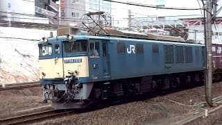 JR貨物 EF64-1012 貨物列車(1552レ ロクヨン 原色 代走) 東海道本線 金山駅 通過