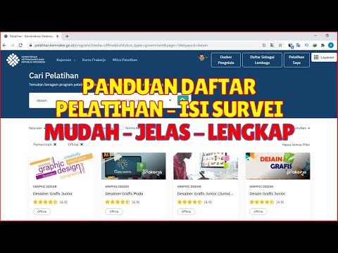 CARA MENDAFTAR PELATIHAN ONLINE DI APLIKASI SISNAKER - KEMNAKER.GO.ID