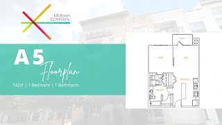 A5 | 742sf 1 Bedroom Floorplan