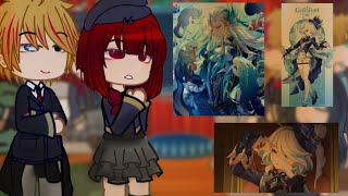 oshi no ko react to aquaKana past life as neuvillette and furina //a little bit of angst//