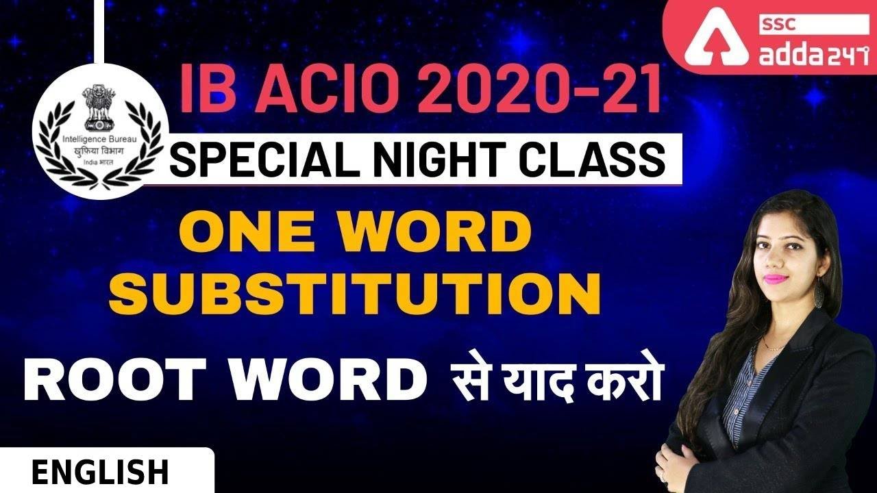 IB ACIO 2020-21 English | One Word Substitution for Intelligence Bureau Preparation