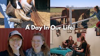 A Day In Our Life: Feeding the Horses, Trimming Hooves, What We are Working On, and Singing!