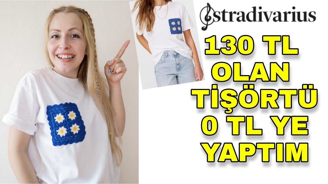 SIFIR MALİYETLE 130 TL ' lik STRADIVARIUS TİŞÖRT YAPTIM | Kendin Yap Marka Challenge | Crochet Diy