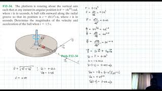 F12–34 Kinematics of a Particle (Chapter 12: Hibbeler Dynamics) Benam Academy