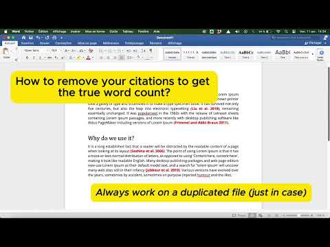 How to remove Mendeley/Endnote/Zotero citations from a Word document for the right word count