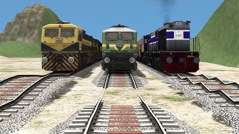 THREE TRAINS RUNNING ON RISKY RAILWAY TRACKS | Dangerous Bumpy Railroad Tracks | Train Simulator