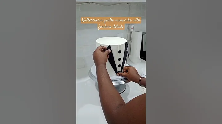 Gentleman Suit Buttercream Cake with Fondant details. #bts #caketutorial