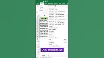 Create Barcode in Excel #shorts
