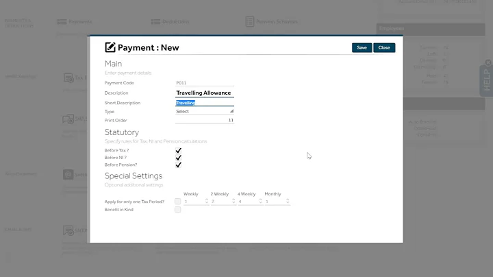 Primo Payroll - Setting up Payment & Deduction Codes (5 of 15)