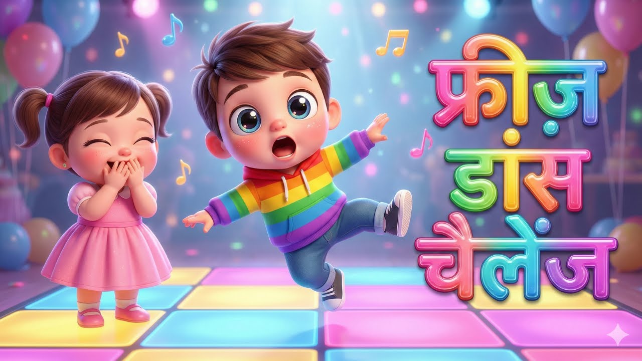 Freeze Dance Challenge: Chintu vs Pihu Fun | Nursery Rhymes & Kids Songs