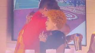 TAYLOR SWIFT AND JASON KELCE HUG AT SUPERIOR BOWL LVIII | SAN FRANCISCO 49ERS VS. KANSAS CITY CHIEFS