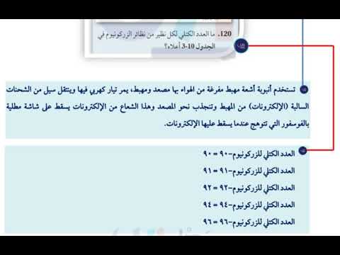 ما العدد الكتلي لكل نظير من نظائر الزركونيوم في الجدول أعلاه