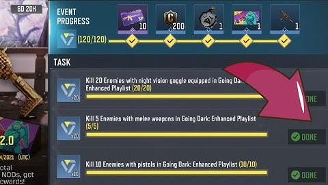 Call Of Duty Mobile Kill 5 Enemies with melee weapons in Going Dark: Enhanced Playlist Task Complete