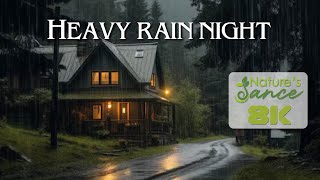 HEAVY RAIN NIGHT • Nature's Dance • Healing Music • Nature 8k Video UltraHD