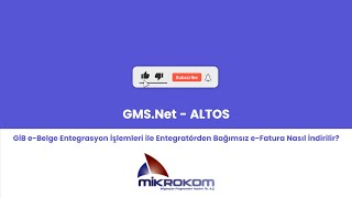 Gms.net - Altos Gi̇b E-Belge Entegrasyon İşlemleri Üzerinden E-Fatura Nasıl İndirilir?