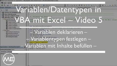 Variablen und Datentypen in VBA #5 - Kurs VBA | KOMPAKT