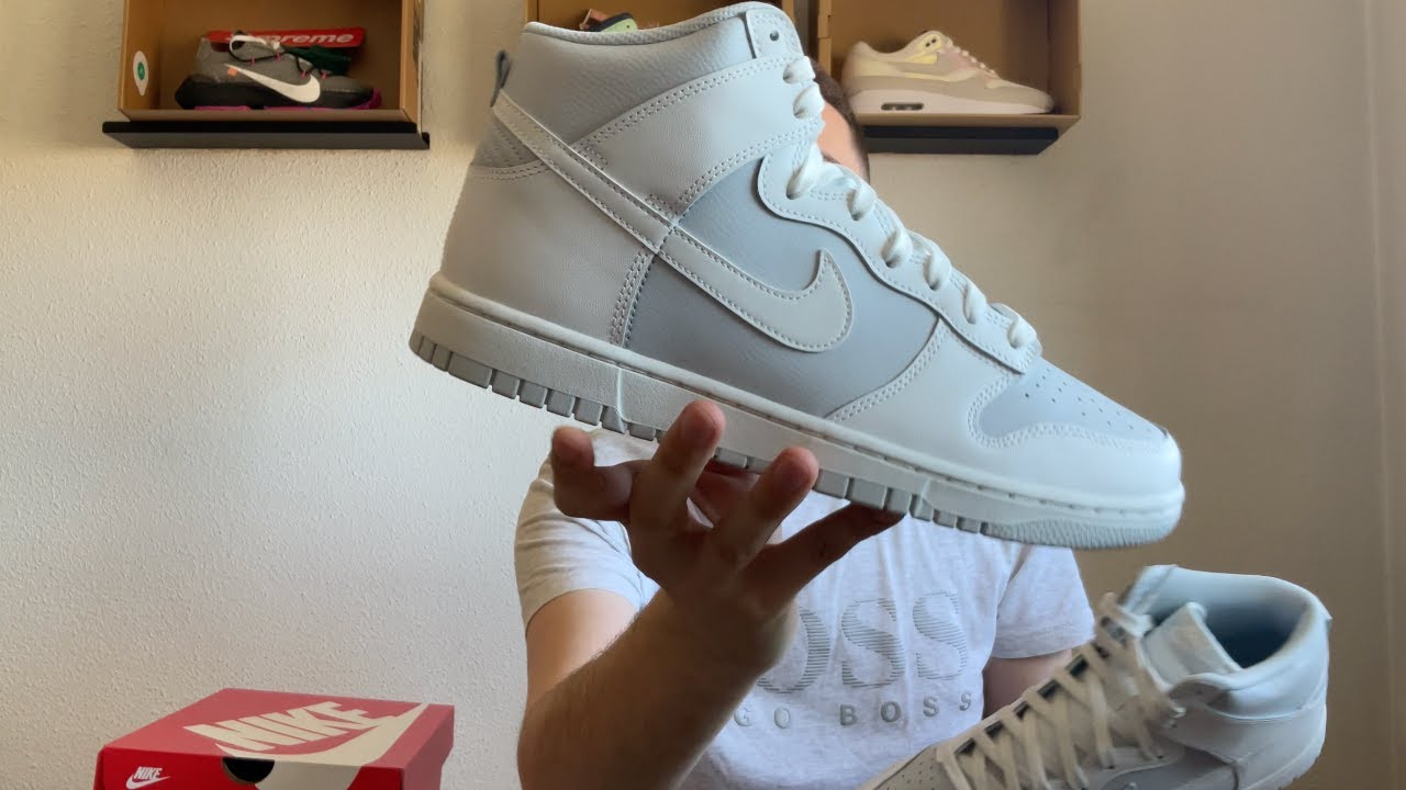 dunk high pure platinum on feet