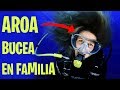 PRIMERA VEZ que AROA bucea EN FAMILIA fuera de LA PISCINA