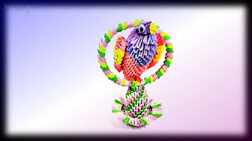 How to make 3d origami parrot